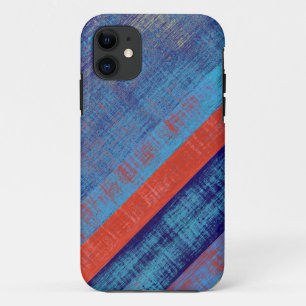 Capa Para iPhone Da Case-Mate Abstrato azul e vermelho do vintage das listras do