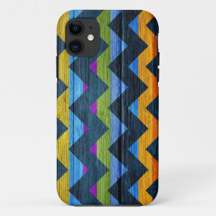 Capa Para iPhone Da Case-Mate Abstrato colorido #4 da madeira de Chevron