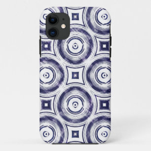 Capa Para iPhone Da Case-Mate Abstrato de Círculos Azuis Escuros Vintage