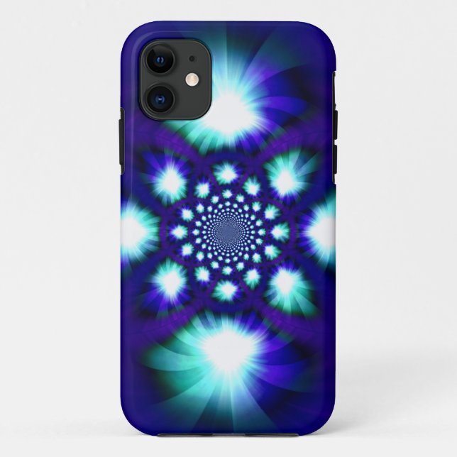 Capa Para iPhone Da Case-Mate Abstrato fractal espiral azul claro (Verso)