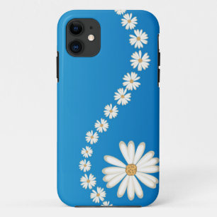 Capa Para iPhone Da Case-Mate Abstrato White Daisies no iPhone Azul 5 Case