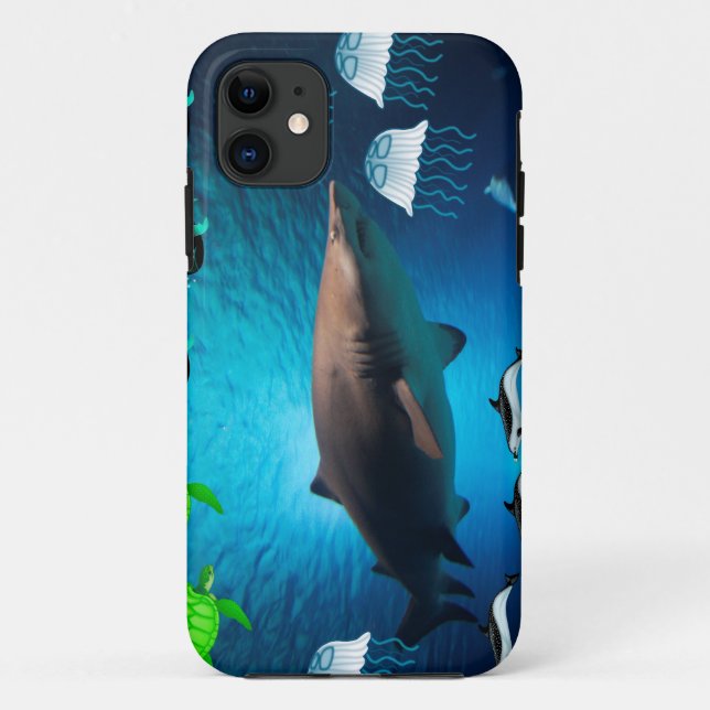 Capa Para iPhone Da Case-Mate Água tropical do oceano dos golfinhos das (Verso)