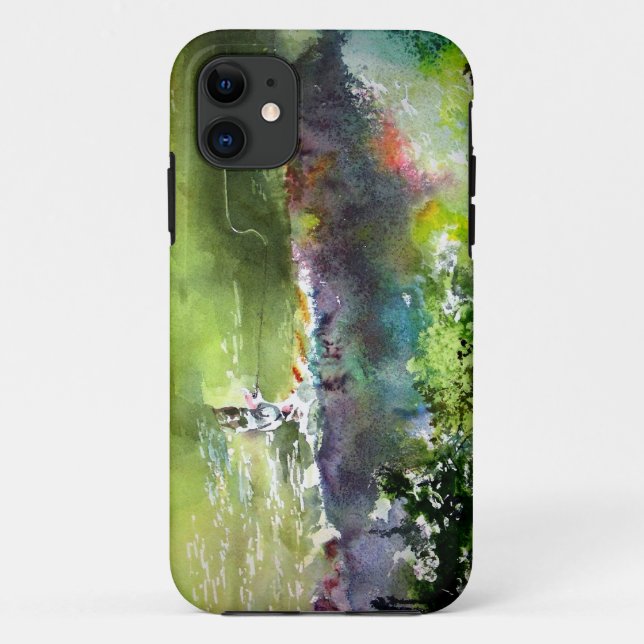 CAPA PARA iPhone DA Case-Mate AGUARELA DA PESCA COM MOSCA (Verso)