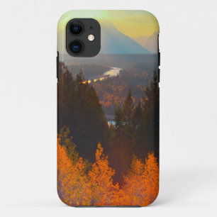Capa Para iPhone Da Case-Mate Álamos Dourados Acima do Rio Snake ao Pôr do Sol