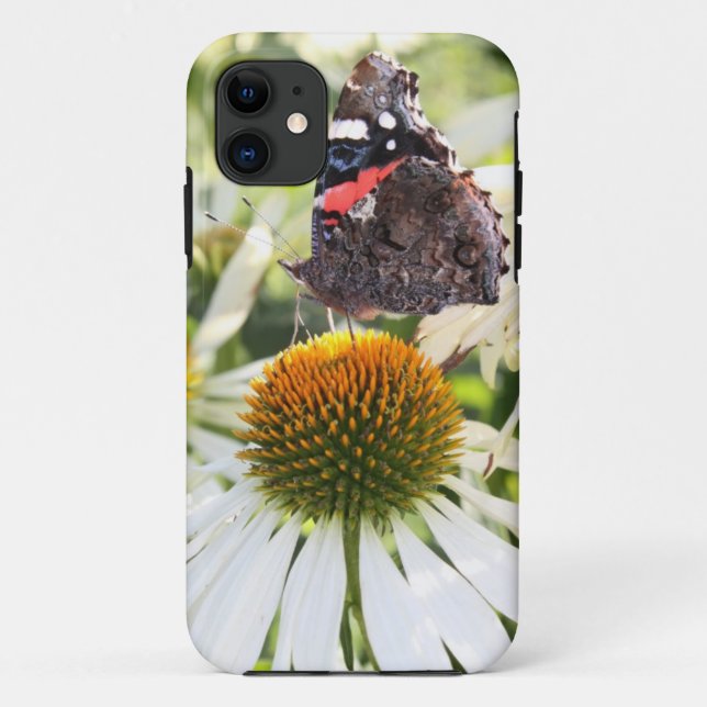 Capa Para iPhone Da Case-Mate Almirante Borboleta sobre Flor (Verso)