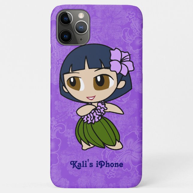 Capa Para iPhone Da Case-Mate Aloha Honeys Garota do Hula Roxo Hibisco Havaiano (Verso)