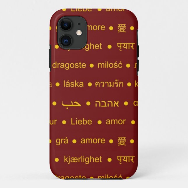 Capa Para iPhone Da Case-Mate Amar palavras internacionais (Verso)