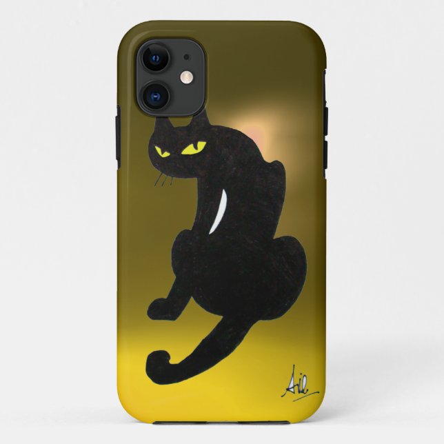 Capa Para iPhone Da Case-Mate Amarelo CAT PRETO (Verso)