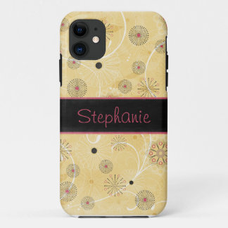 Capa Para iPhone Da Case-Mate Amarelo Preto e Rosa Floral Personalizado