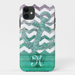 Capa Para iPhone Da Case-Mate Âncora Chevron de madeira do brilho do falso do