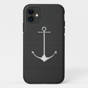 Capa Para iPhone Da Case-Mate Âncora cromo no estilo de vida náutico por fibra d