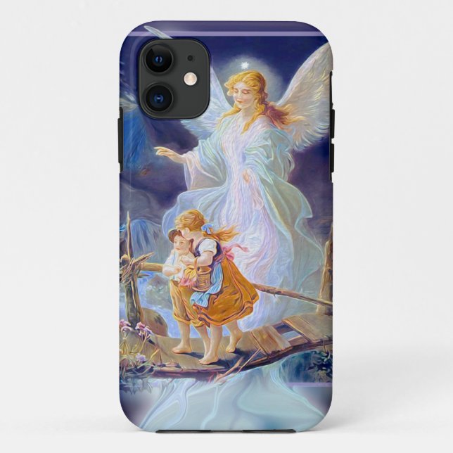 Capa Para iPhone Da Case-Mate Anjo-da-guarda, crianças e ponte (Verso)