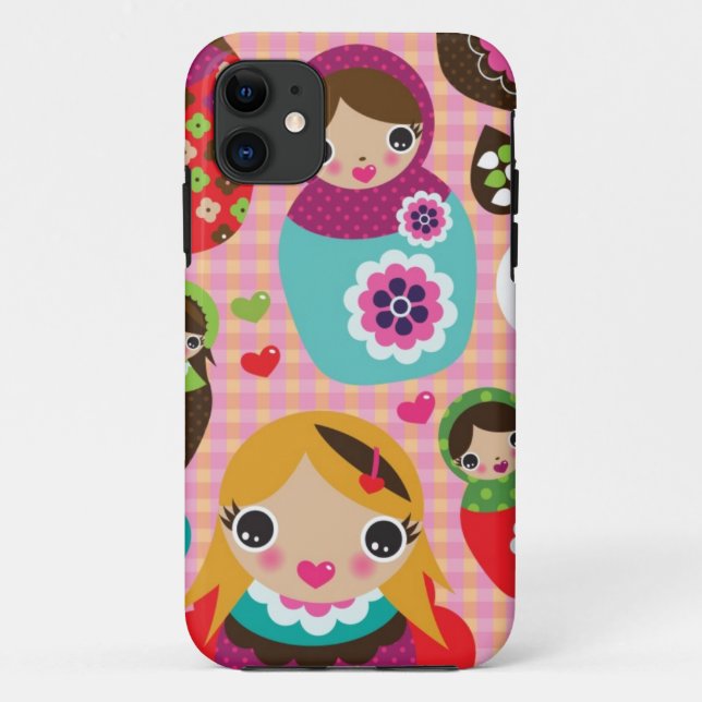 Capa Para iPhone Da Case-Mate Antecedentes da ilustração da boneca russa (Verso)