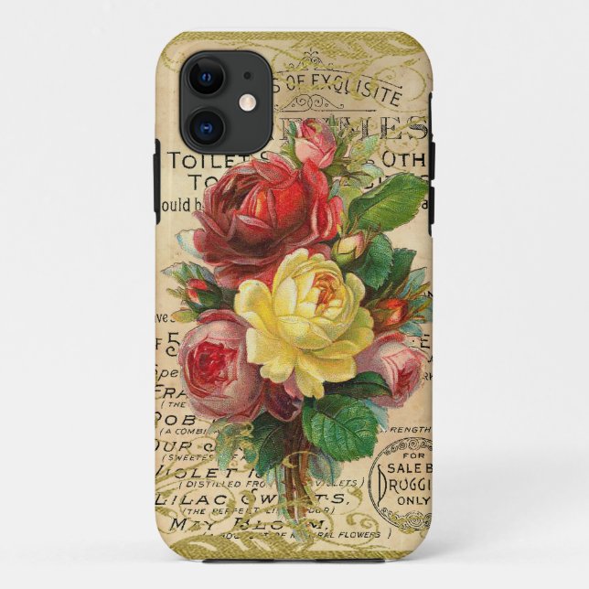 Capa Para iPhone Da Case-Mate Antigos Rosas franceses (Verso)