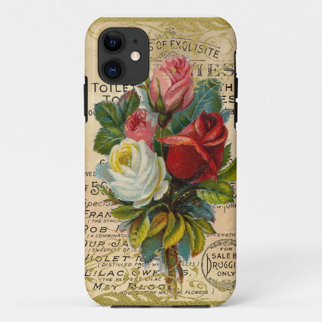 Capa Para iPhone Da Case-Mate Antigos Rosas franceses (Verso)
