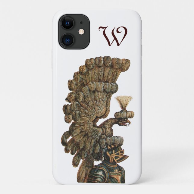 Capa Para iPhone Da Case-Mate ANTIQUE KNIGHT HELMET COM monograma (Verso)