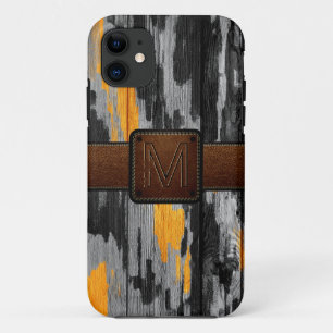 Capa Para iPhone Da Case-Mate Aparência de couro marrom de madeira vintage