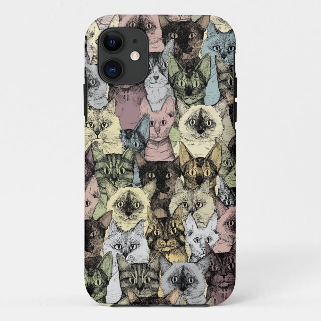 Capa Para iPhone Da Case-Mate apenas gatos retro (Verso)
