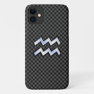 Capa Para iPhone Da Case-Mate Aquarius Zodiac Símbolo de Fibra de Carbono Decor