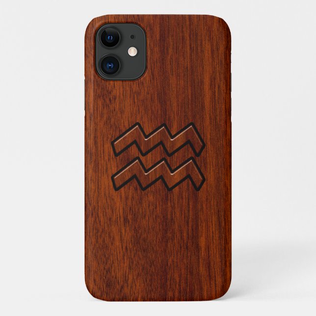 Capa Para iPhone Da Case-Mate Aquarius Zodiac - Sinal Brown Mahogany Estilo (Verso)