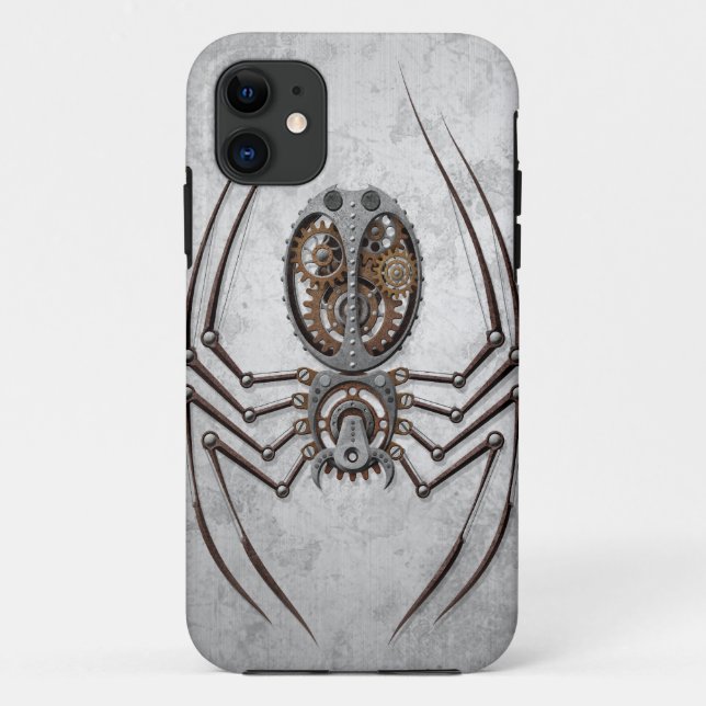 Capa Para iPhone Da Case-Mate Aranha de Steampunk no aço áspero (Verso)