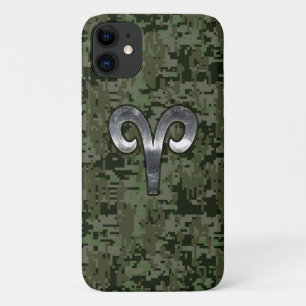 Capa Para iPhone Da Case-Mate Aries Símbolo Zodiac Camuflagem Digital Woodland