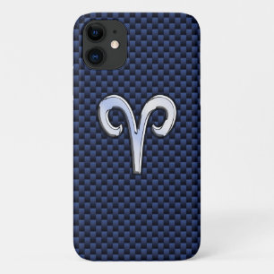 Capa Para iPhone Da Case-Mate Aries Zodiac Sinal no Marinho Blue Carbon Fibra Im