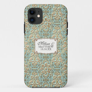 Capa Para iPhone Da Case-Mate Art Deco Nouveau Faux Floral Dourado Damask Lace
