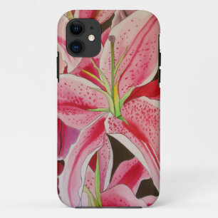Capa Para iPhone Da Case-Mate Arte cor-de-rosa do original da aguarela do lírio