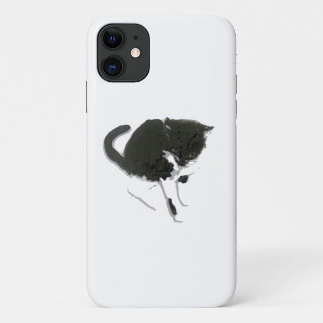 Capa Para iPhone Da Case-Mate Arte de Gato Preto e Branco (Verso)