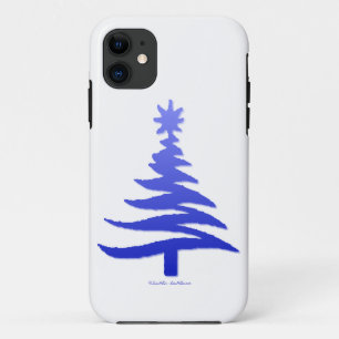 Capa Para iPhone Da Case-Mate Árvore de Natal Moderna Estêncil Impressão Azul