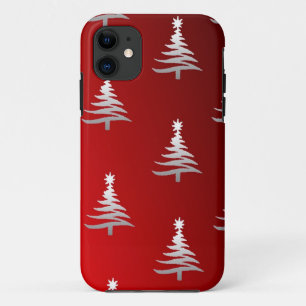 Capa Para iPhone Da Case-Mate Árvores de Natal Prateadas em Vermelho