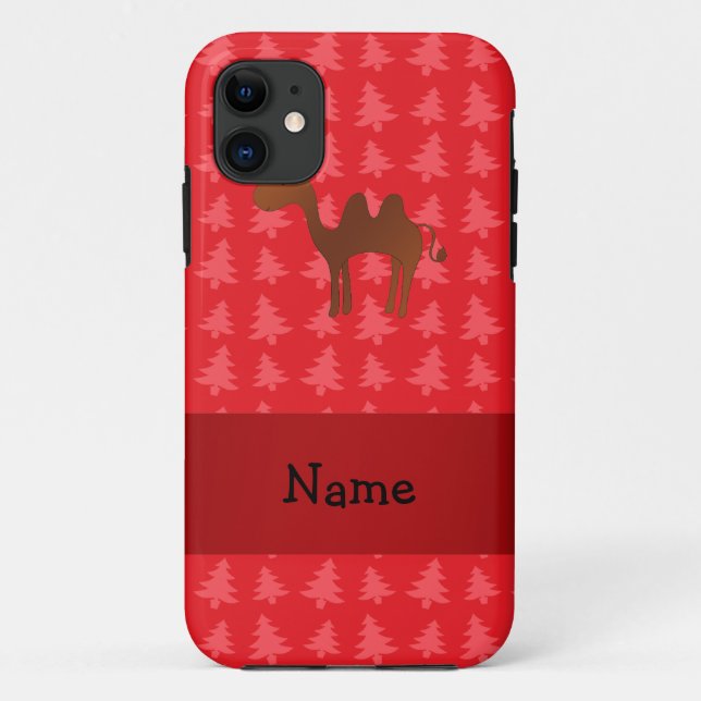 Capa Para iPhone Da Case-Mate Árvores de natal vermelhas do camelo (Verso)