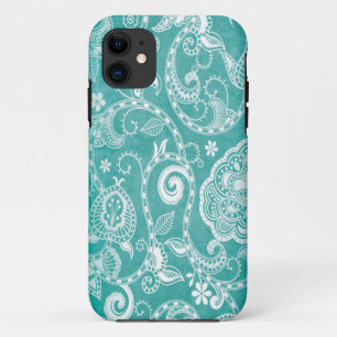 Capa Para iPhone Da Case-Mate As flores brancas e azuis bonitas saem e rodam