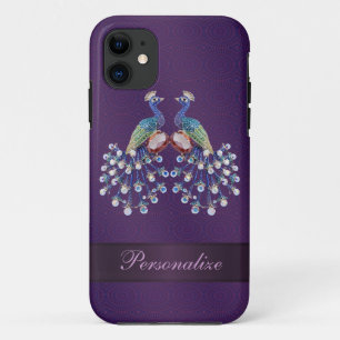 Capa Para iPhone Da Case-Mate As jóias elegantes do pavão imprimem o roxo