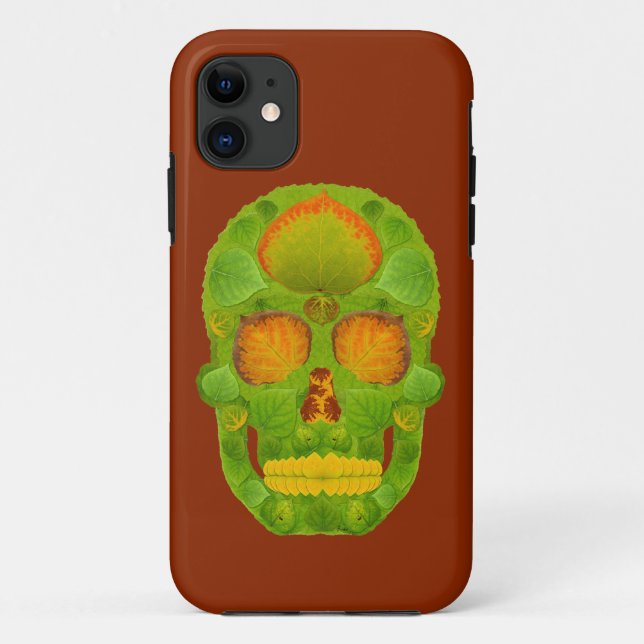 Capa Para iPhone Da Case-Mate Aspen Folha Skull 10 (Verso)