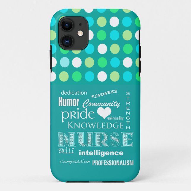 Capa Para iPhone Da Case-Mate Atributos de Pride de Enfermeiro/Azul Turquesa/Pol (Verso)