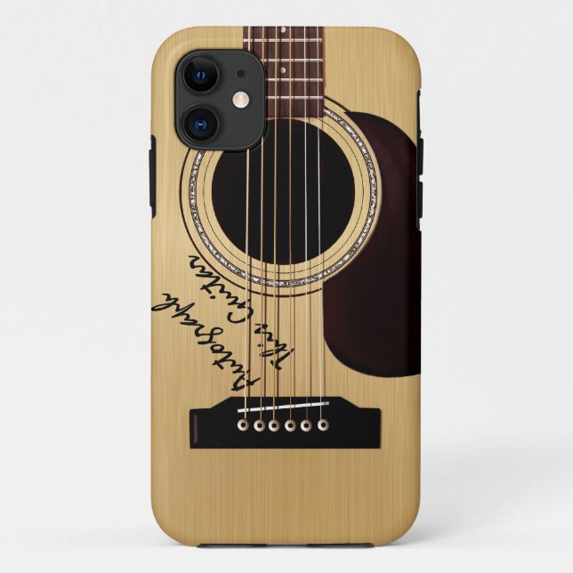 Capa Para iPhone Da Case-Mate Autógrafo do costume da guitarra acústica (Verso)