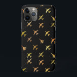 Capa Para iPhone Da Case-Mate Aviões de combate, a preto<br><div class="desc">Para o aficionado aeronáutico em sua vida,  um conjunto de aviões de combate em tons pálidos de laranja e ouro sobre fundo negro</div>