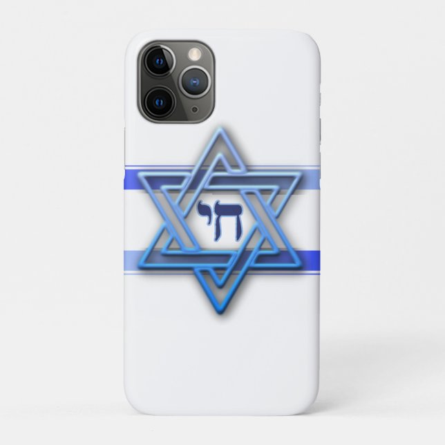 Capa Para iPhone Da Case-Mate Azul branco e a estrela de David (Verso)