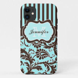 Capa Para iPhone Da Case-Mate Azul, Brown, caixa listrada branca do iPhone 5 do