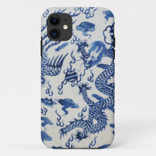 Capa Para iPhone Da Case-Mate Azul chinês de monaco do chinoiserie do dragão d