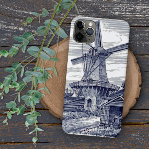 Capa Para iPhone Da Case-Mate Azul-escuro Antique Delft Azul, Moinho de vento Ho