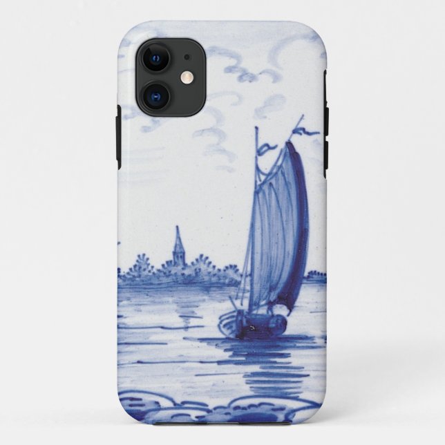Capa Para iPhone Da Case-Mate Azulejo azul tradicional holandês (Verso)