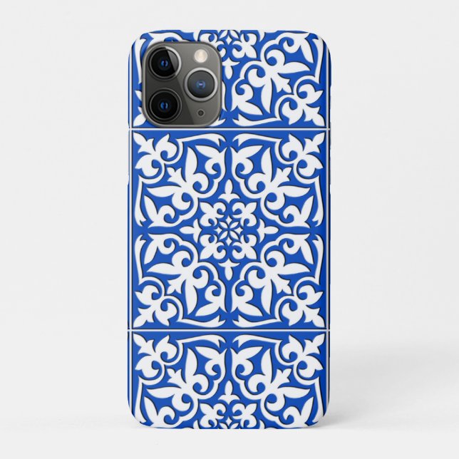 Capa Para iPhone Da Case-Mate Azulejo marroquino - azul de cobalto e branco (Verso)