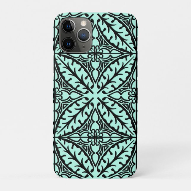 Capa Para iPhone Da Case-Mate Azulejos marroquinos - azul aqua e preto (Verso)