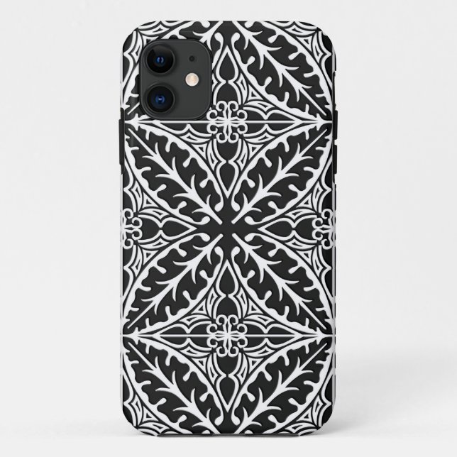 Capa Para iPhone Da Case-Mate Azulejos marroquinos - preto e branco (Verso)