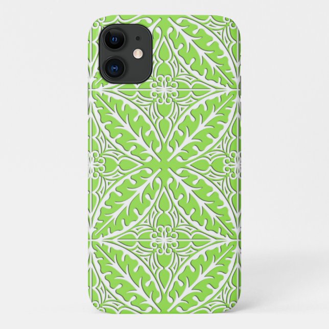 Capa Para iPhone Da Case-Mate Azulejos marroquinos - verde limão e branco (Verso)