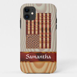 Capa Para iPhone Da Case-Mate Bandeira americana de madeira azul