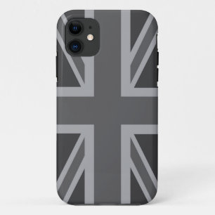 Capa Para iPhone Da Case-Mate Bandeira clássica preta cinzenta de Union Jack
